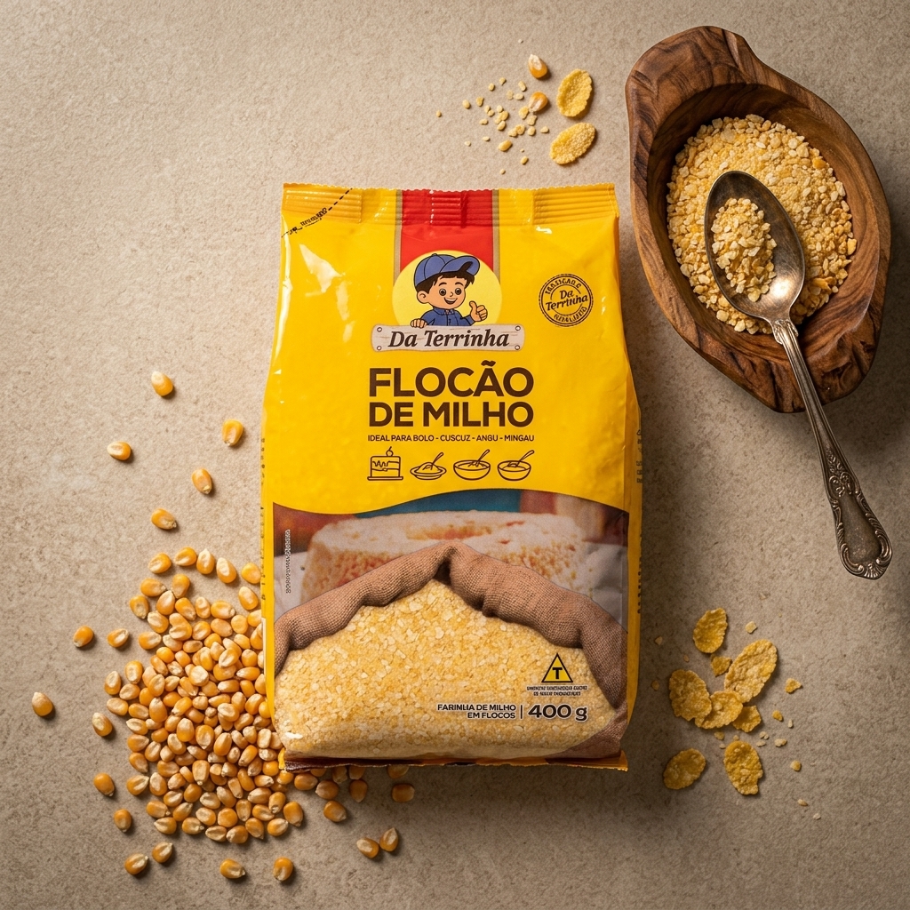 Flocão de Milho Da Terrinha - Flocos de Milho Premium