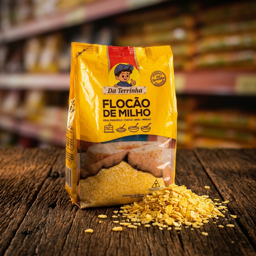Flocão de Milho Da Terrinha - Flocos de Milho Premium