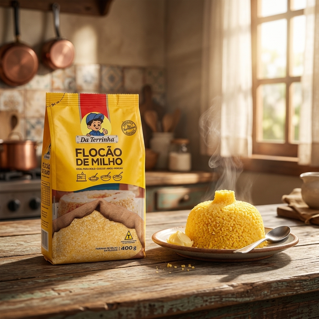 Flocão de Milho Da Terrinha - Flocos de Milho Premium