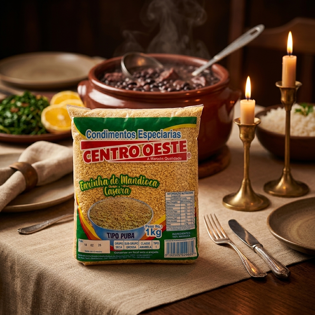 Farinha de Mandioca Caseira Centro Oeste 1kg - Tipo Puba