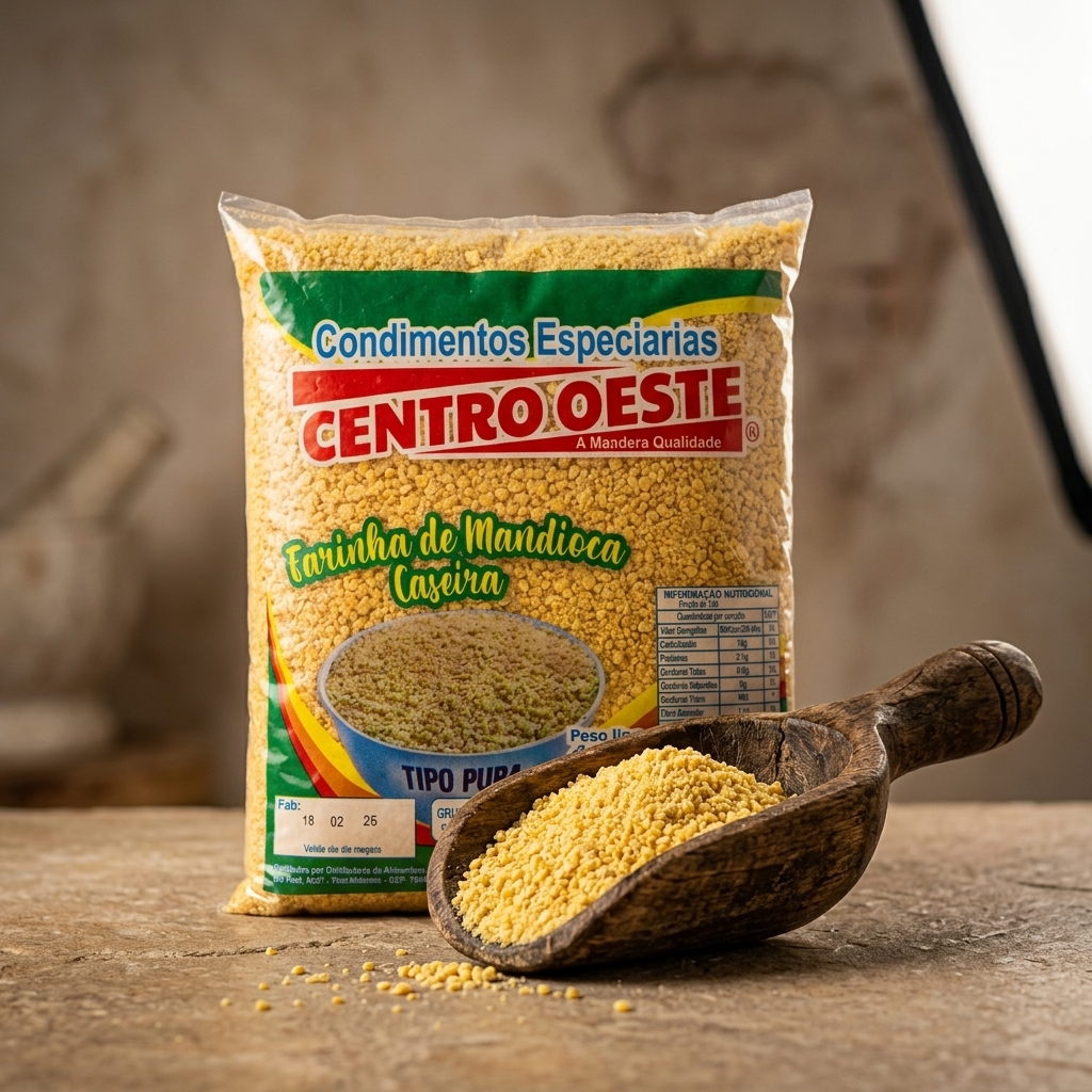 Farinha de Mandioca Caseira Centro Oeste 1kg - Tipo Puba