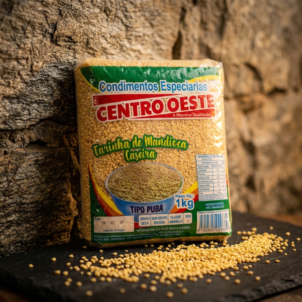 Farinha de Mandioca Caseira Centro Oeste 1kg - Tipo Puba