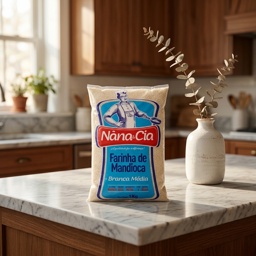Farinha de Mandioca Branca Média Nana Cia 1kg - Autêntica e Pura